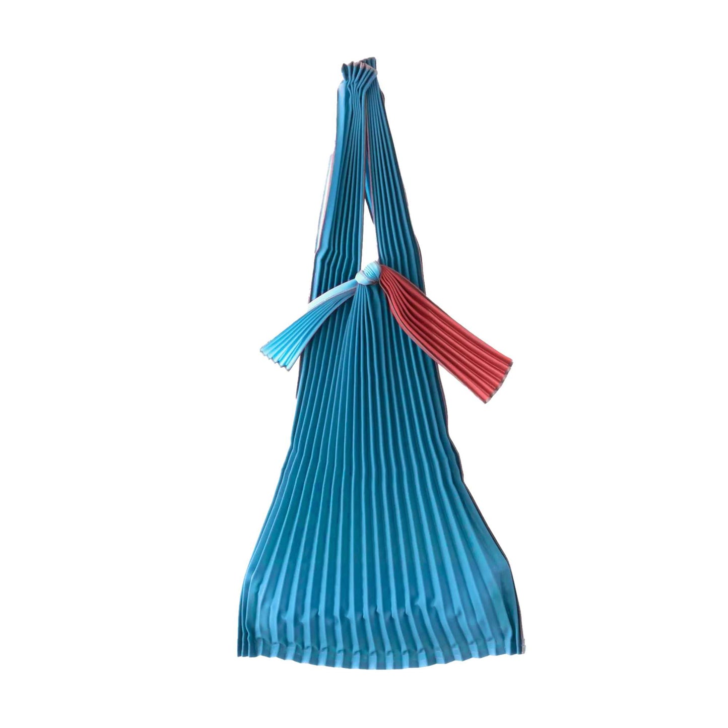 Pleco Tate Pleats bag small. sky blue/bordeaux