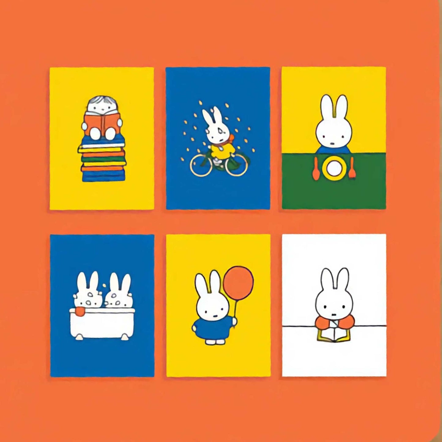 Miffy postcard pack set. orange