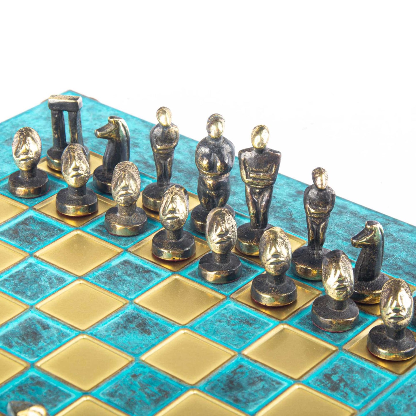 Manopoulos Cycladic art chess 28x28. ocean