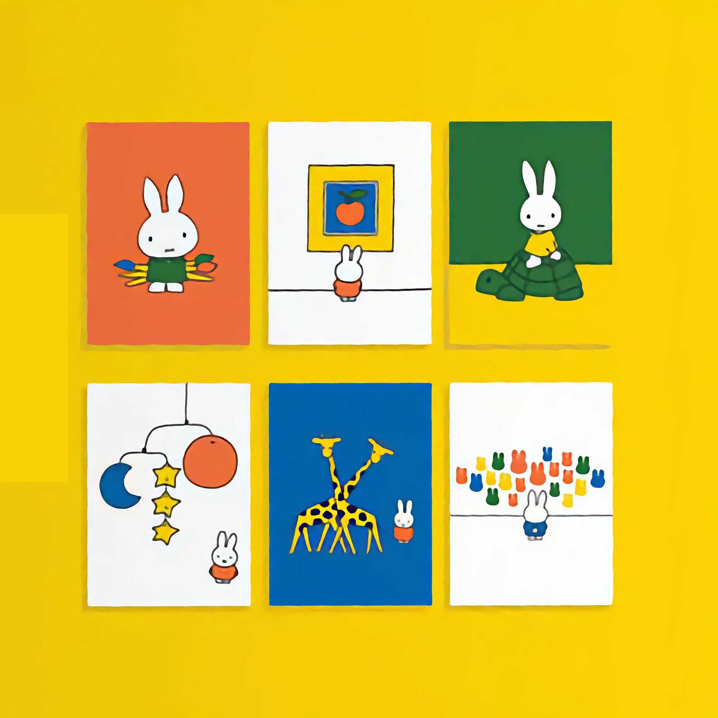 Miffy postcard pack set. yellow