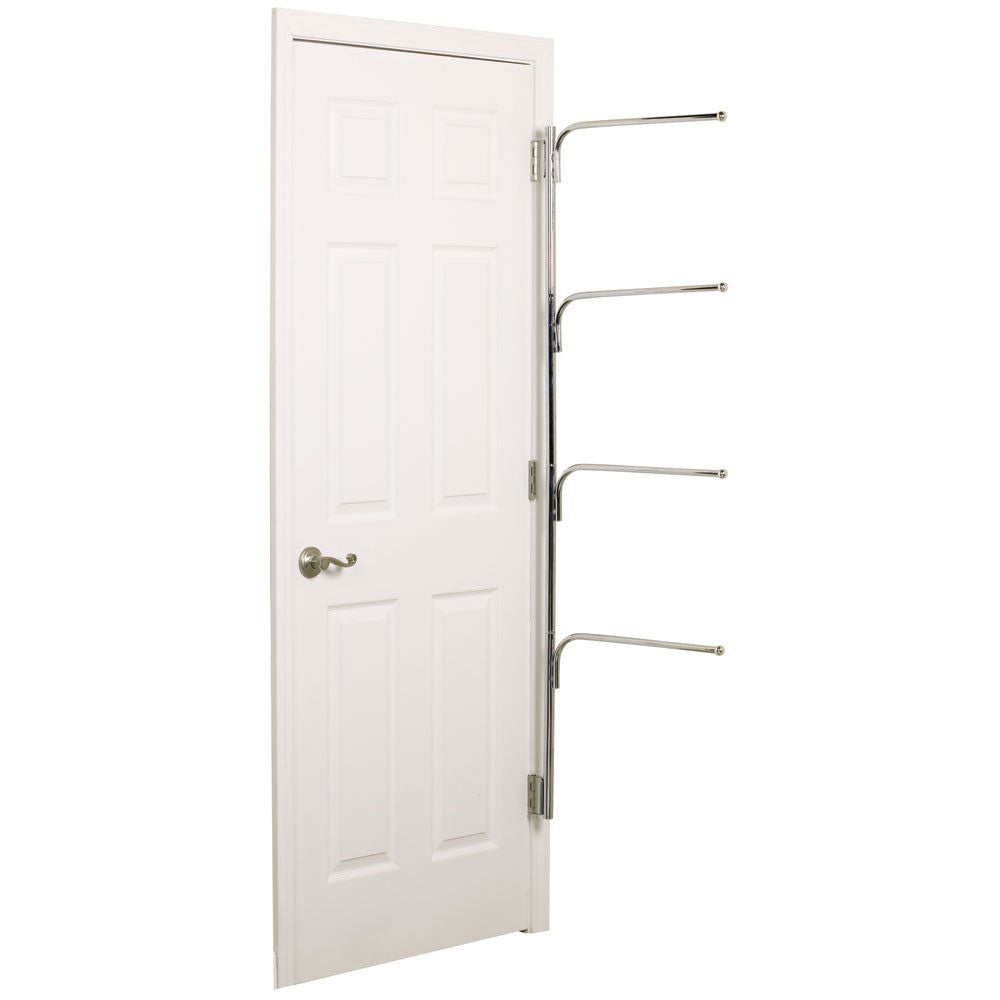 Hinge-It Clutter Buster Door Towel Rack - Silver