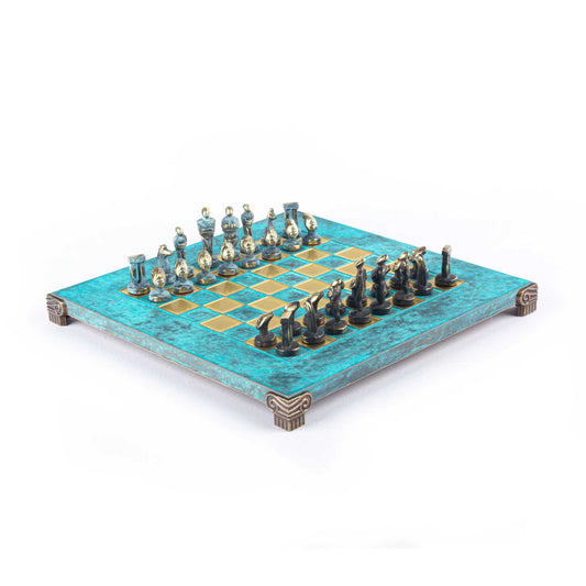 Manopoulos Cycladic art chess 28x28. ocean